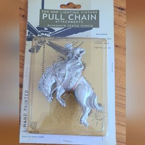 Cowboy Wyoming western rodeo ceiling fan lamp decorative pull chain